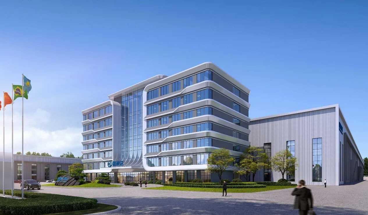 Front view of Zhejiang Xintongda Special Steel's new Chishou plant office building