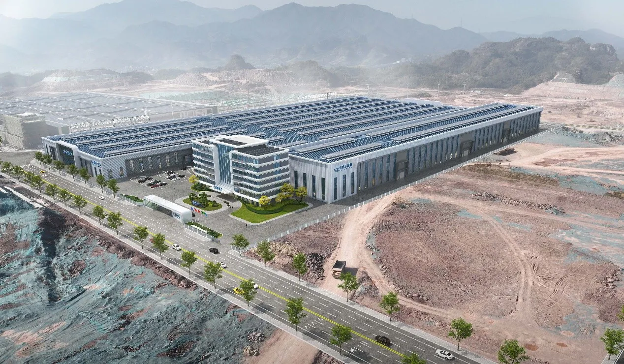 Aerial view of Xintongda Special Steel's new Chishou stainless steel plant in Songyang