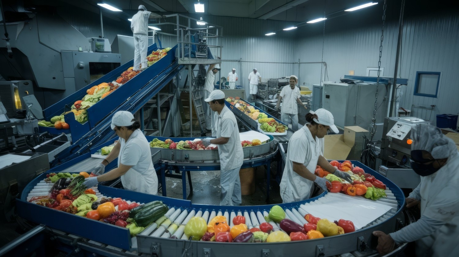 Image depicts industrial food processing