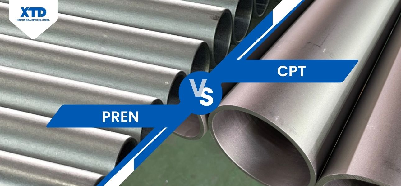 Industrial stainless steel pipes selected based on PREN and CPT corrosion ratings