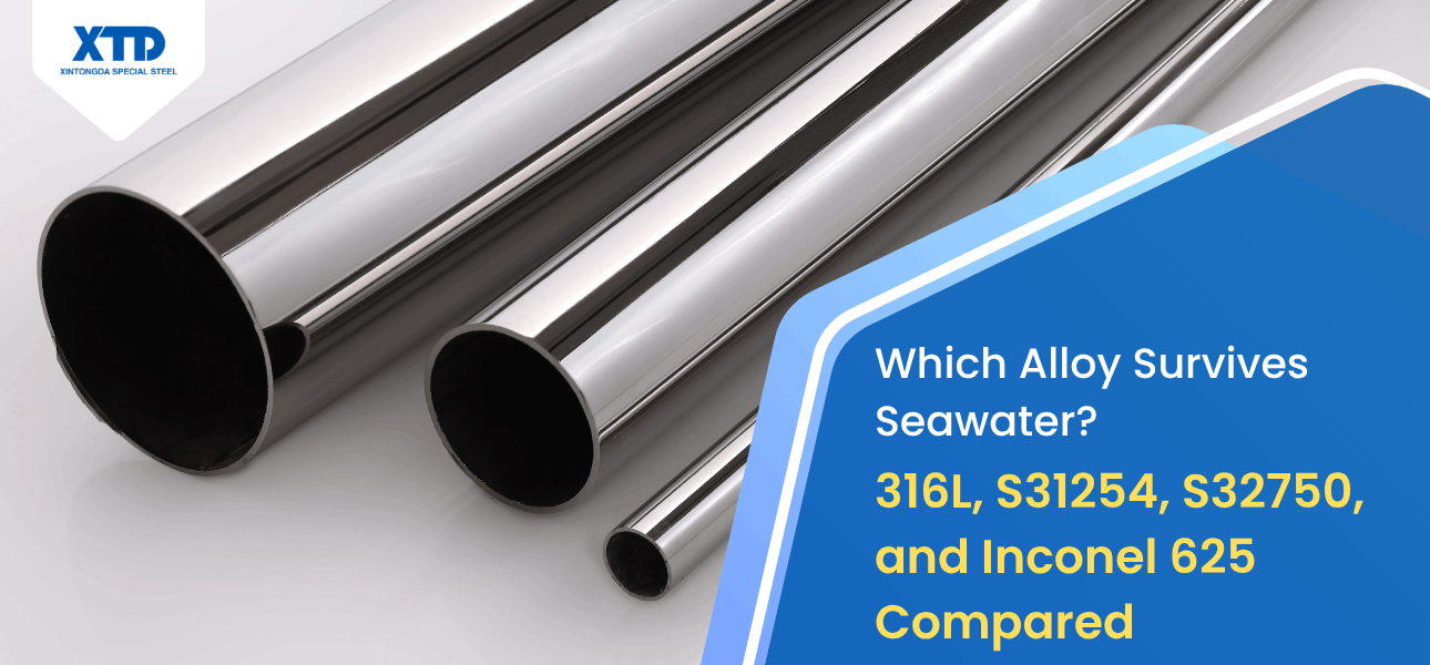 Stainless steel and nickel alloy seamless pipes compared for seawater corrosion resistance